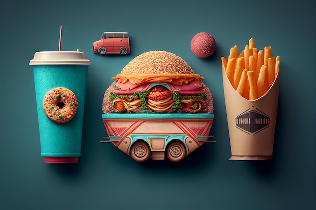 Fast food and street food AI Generated