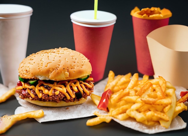 Fast food texture background