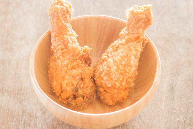 Fast food with fried chicken in a bowl