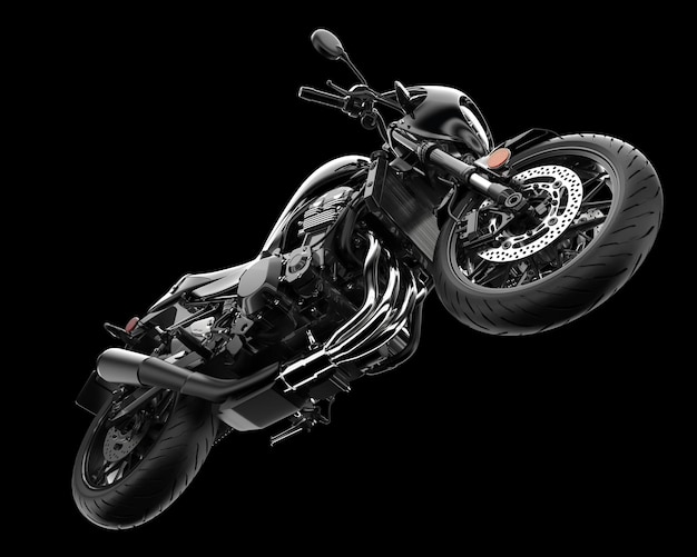 Fast motorcycle isolated on background 3d rendering illustration