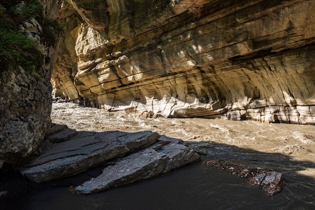 Fast mountain river in the gorge