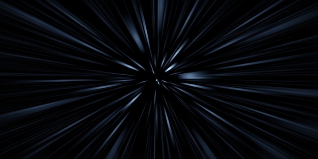 Foto scie luminose in rapido movimento zoom esplosione di luce 3d illustrazione