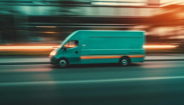 Photo fast moving truck on highway fast moving car fast moving truck