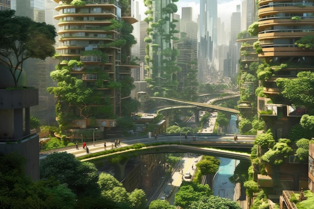 Solarpunk  City, Fantasy landscape, Eco city