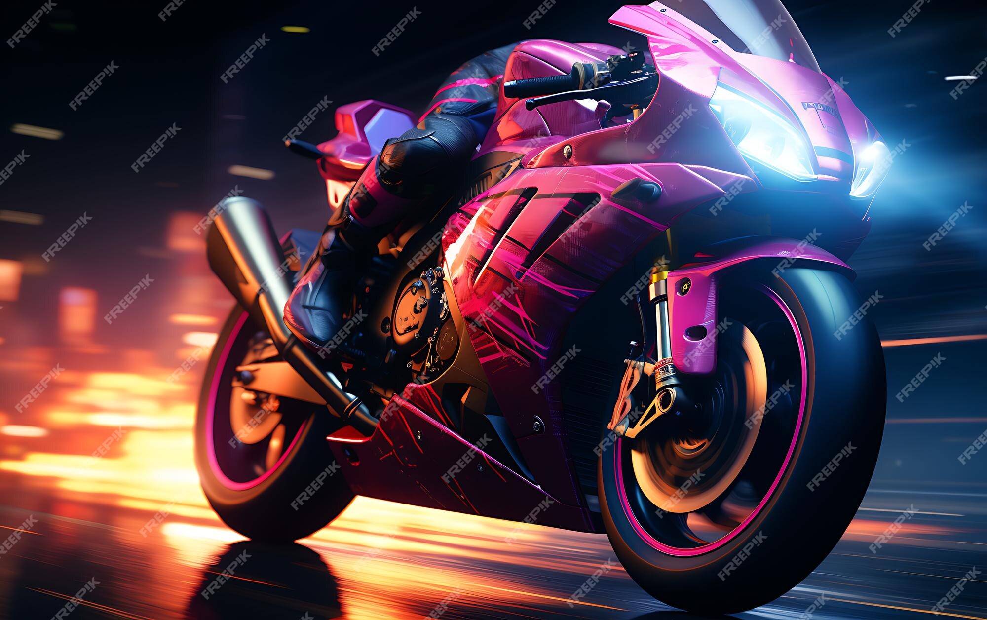 Cyberpunk Girl With Ducati 4K HD Vaporwave Wallpapers