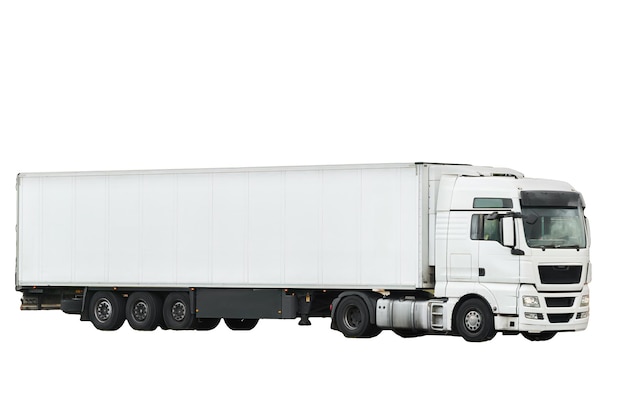 Fast and reliable semitrucks transporting goods on road