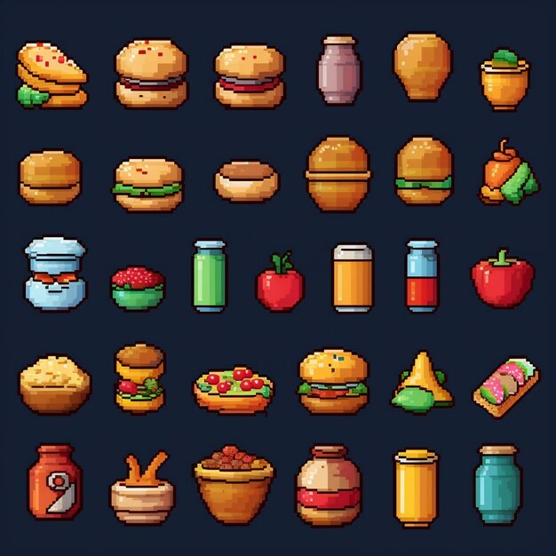 Foto fastfood 3d-iconen