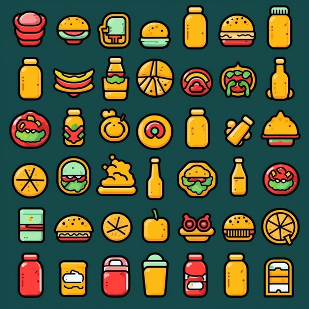 Photo fastfood 3d icons