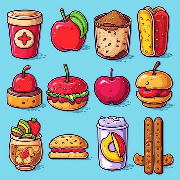 Photo fastfood 3d icons