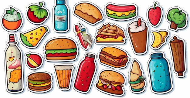 Photo fastfood 3d icons