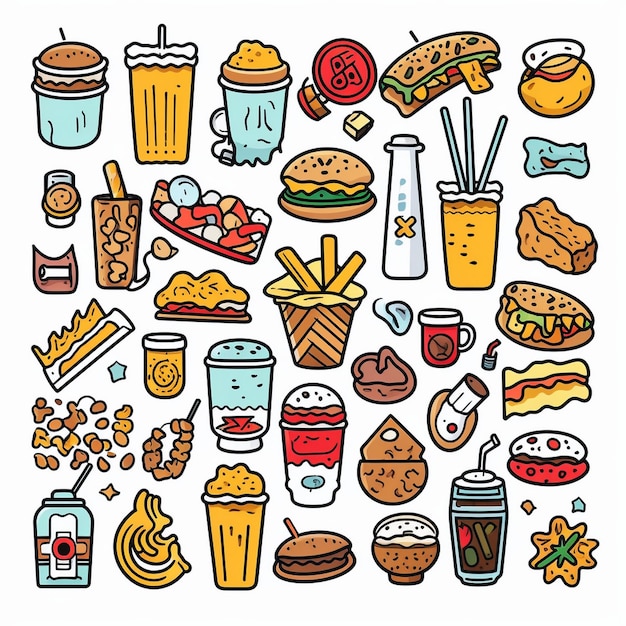 Photo fastfood 3d icons