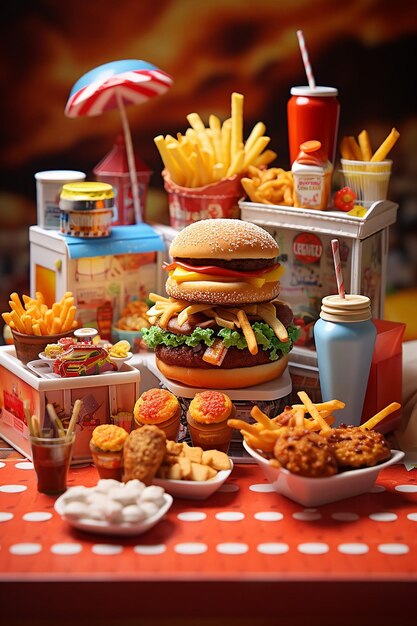 fastfood 3d miniature