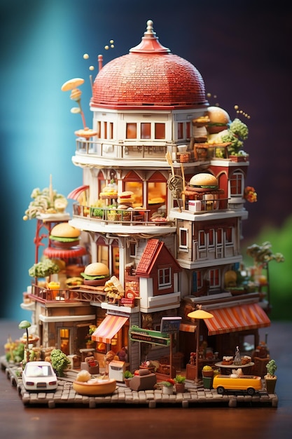 fastfood 3d miniatuur