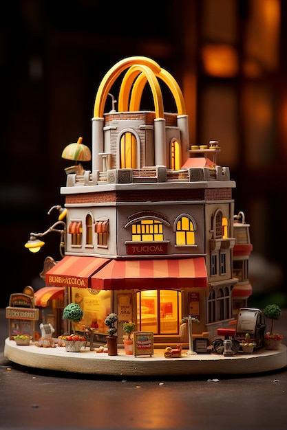 fastfood 3d miniatuur