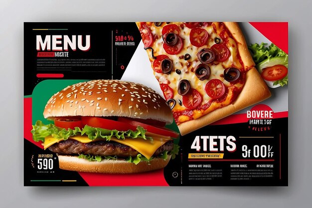 Foto fastfood restaurant menu social media marketing web banner sjabloon ontwerp