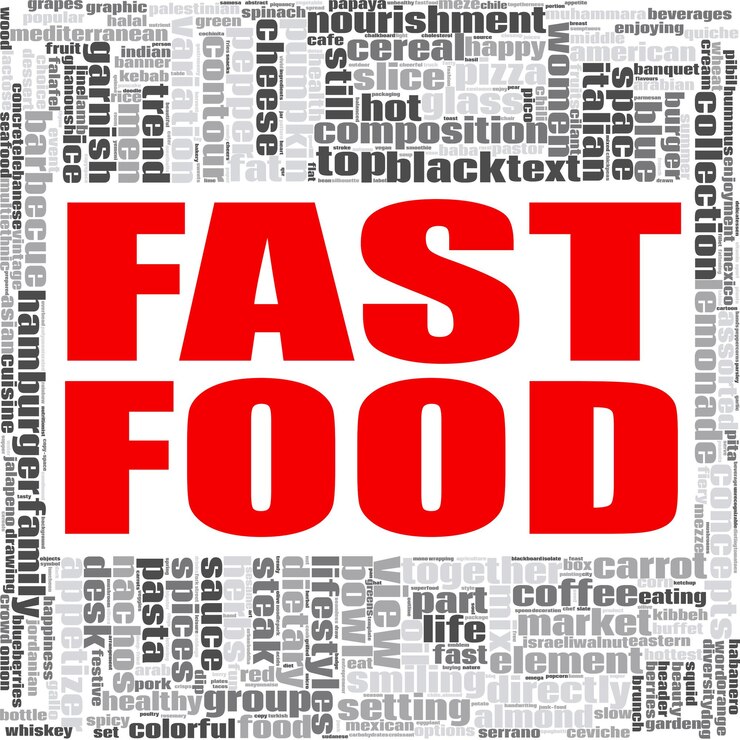 Foto fastfood woord wolk