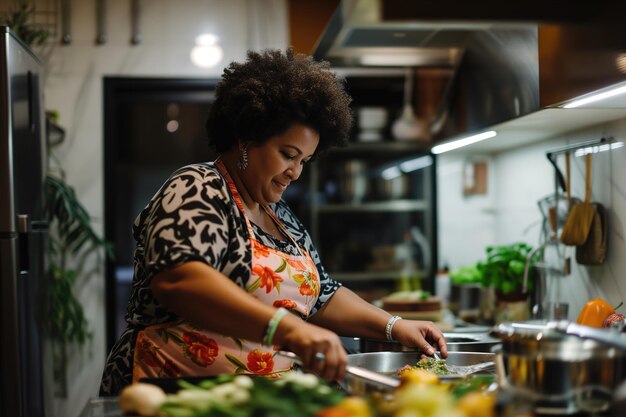 a fat black woman in the kitchen