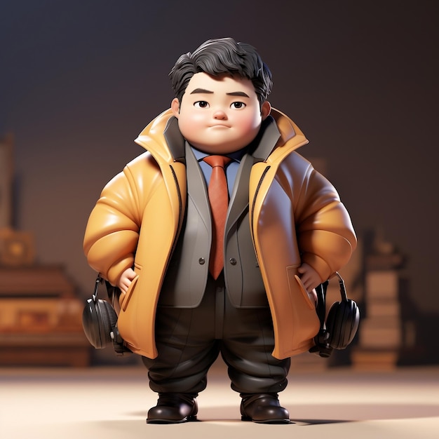 Fat Boy Cartoon Character Styling Anime Model Rendering