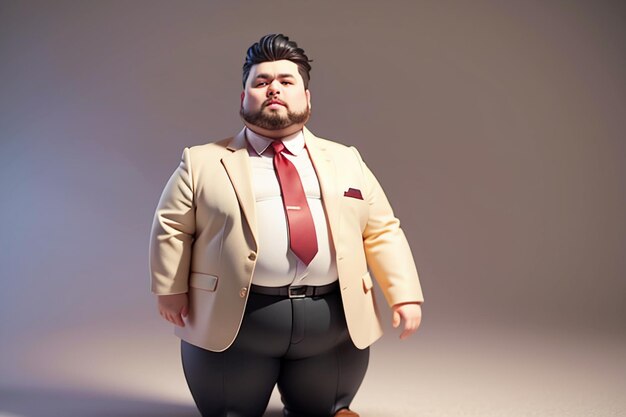 Fat Boy Cartoon Character Styling Anime Style Fat Wallpaper Achtergrond Model Karakter Rendering