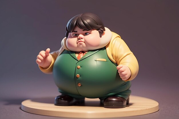 Fat Boy Cartoon Character Styling Anime Style Fat Wallpaper Achtergrond Model Karakter Rendering