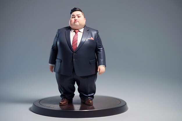 Foto fat boy cartoon character styling anime style fat wallpaper achtergrond model karakter rendering