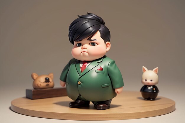 Fat Boy Cartoon Character Styling Anime Style Fat Wallpaper Achtergrond Model Karakter Rendering