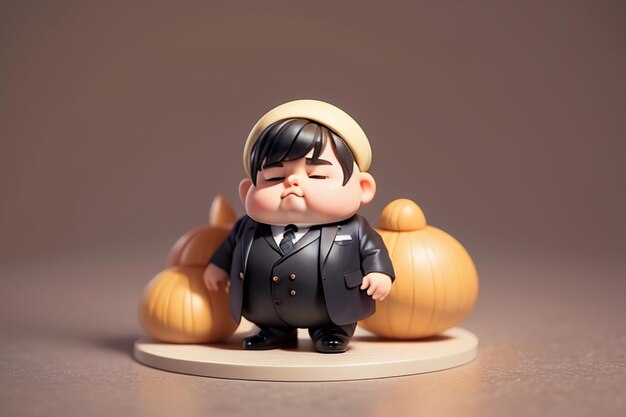 Fat Boy Cartoon Character Styling Anime Style Fat Wallpaper Achtergrond Model Karakter Rendering