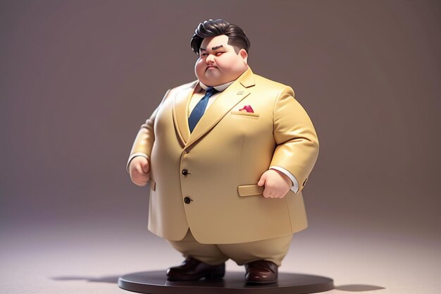 Fat boy cartoon character styling anime style fat wallpaper background model character rendering