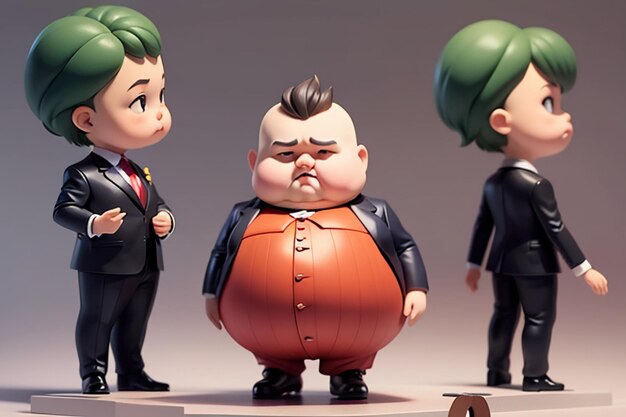 Стиль персонажа мультфильма Fat Boy Стиль аниме Fat Wallpaper Background Model Рендеринг персонажа