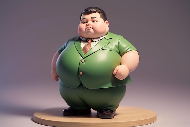 脂肪少年の漫画のキャラクターのスタイリングアニメ スタイル脂肪の壁紙の背景モデルのキャラクターのレンダリング