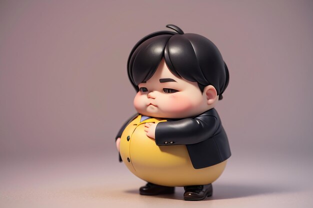 Fat Boy Cartoon Character Styling Anime Style Fat Wallpaper Background Model Character Rendering