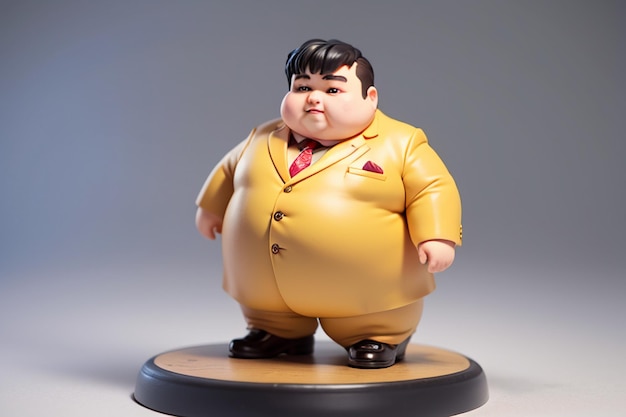 Photo fat boy cartoon character styling anime style fat wallpaper background model character rendering