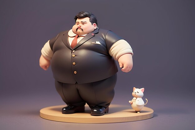 Fat Boy Cartoon Character Styling Anime Style Fat Wallpaper Background Model Character Rendering