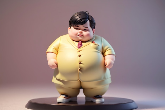 Fat Boy Cartoon Character Styling Anime Style Fat Wallpaper Background Model Character Rendering