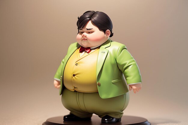 Fat Boy Cartoon Character Styling Anime Style Fat Wallpaper Background Model Character Rendering