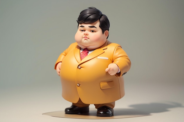 Fat Boy Cartoon Character Styling Anime Style Fat Wallpaper Background Model Character Rendering