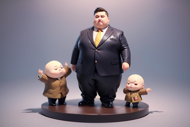 Fat Boy Cartoon Character Styling Anime Style Fat Wallpaper Background Model Character Rendering