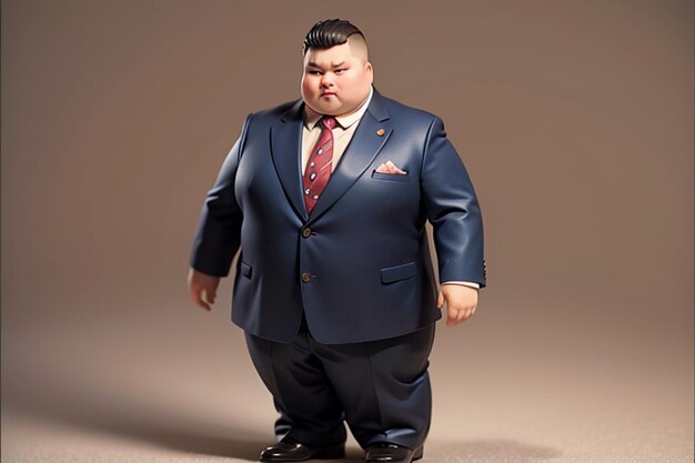 Стиль персонажа мультфильма Fat Boy Стиль аниме Fat Wallpaper Background Model Рендеринг персонажа