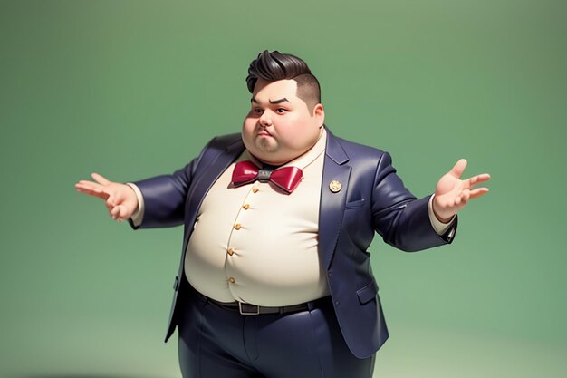 Fat Boy Cartoon Character Styling Anime Style Fat Wallpaper Background Model Character Rendering