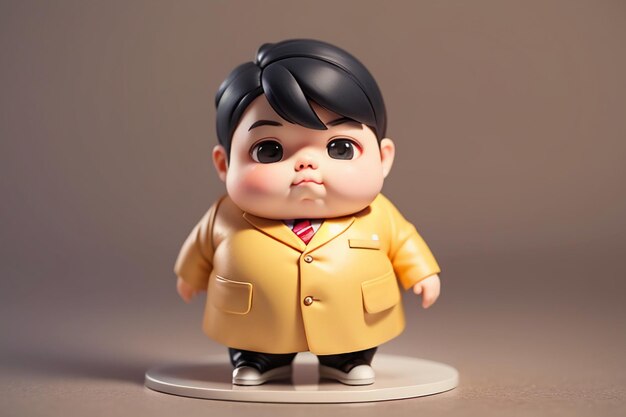 Foto fat boy cartoon character styling anime style fat wallpaper background model character rendering