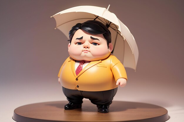 Fat boy cartoon character styling anime style fat wallpaper background model character rendering