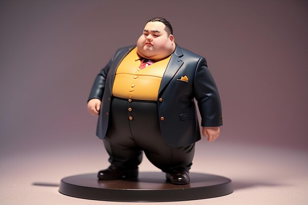 Fat boy cartoon character styling anime style fat wallpaper background model character rendering