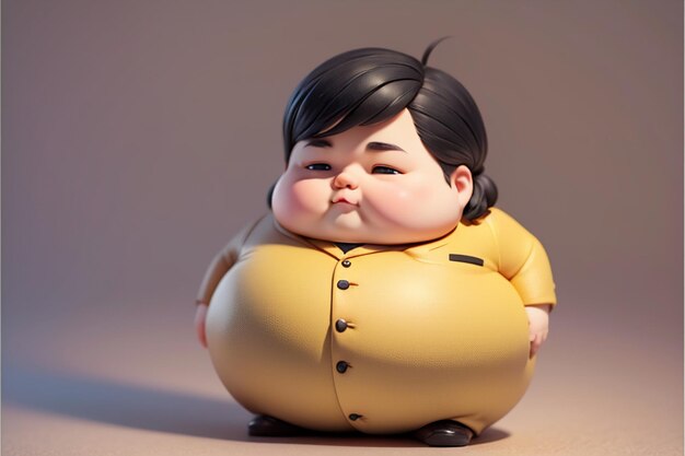 Fat Boy Cartoon Character Styling Anime Style Fat Wallpaper Background Model Character Rendering