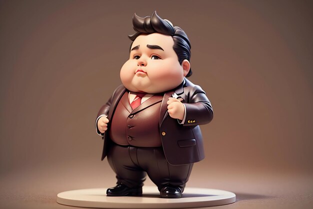 Fat boy cartoon character styling anime style fat wallpaper background model character rendering