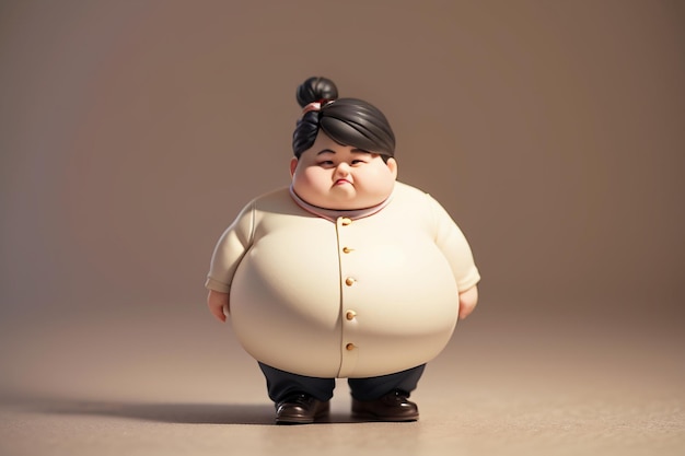 Photo fat boy cartoon character styling anime style fat wallpaper background model character rendering