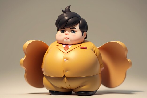 Fat boy cartoon character styling anime style fat wallpaper background model character rendering