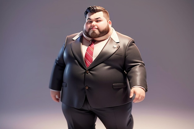 Fat Boy Cartoon Character Styling Anime Style Fat Wallpaper Background Model Character Rendering