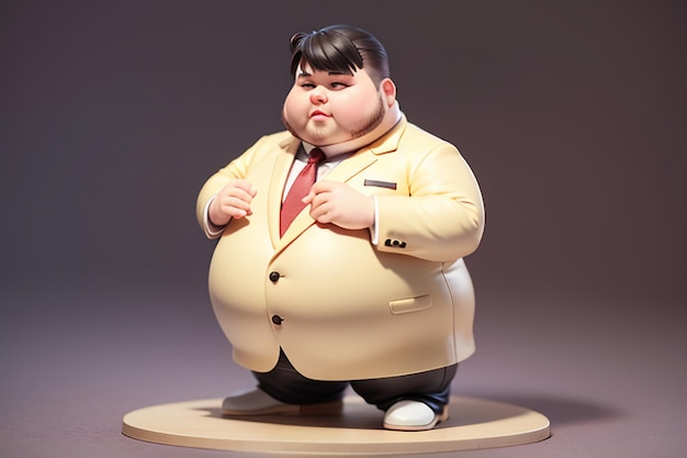 Fat Boy Cartoon Character Styling Anime Style Fat Wallpaper Background Model Character Rendering