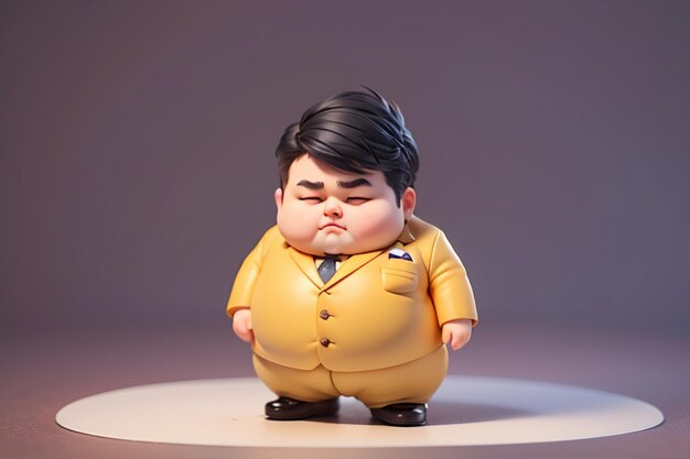 Fat Boy Cartoon Character Styling Anime Style Fat Wallpaper Background Model Character Rendering