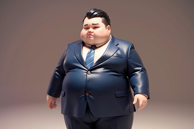 Fat boy cartoon character styling anime style fat wallpaper background model character rendering